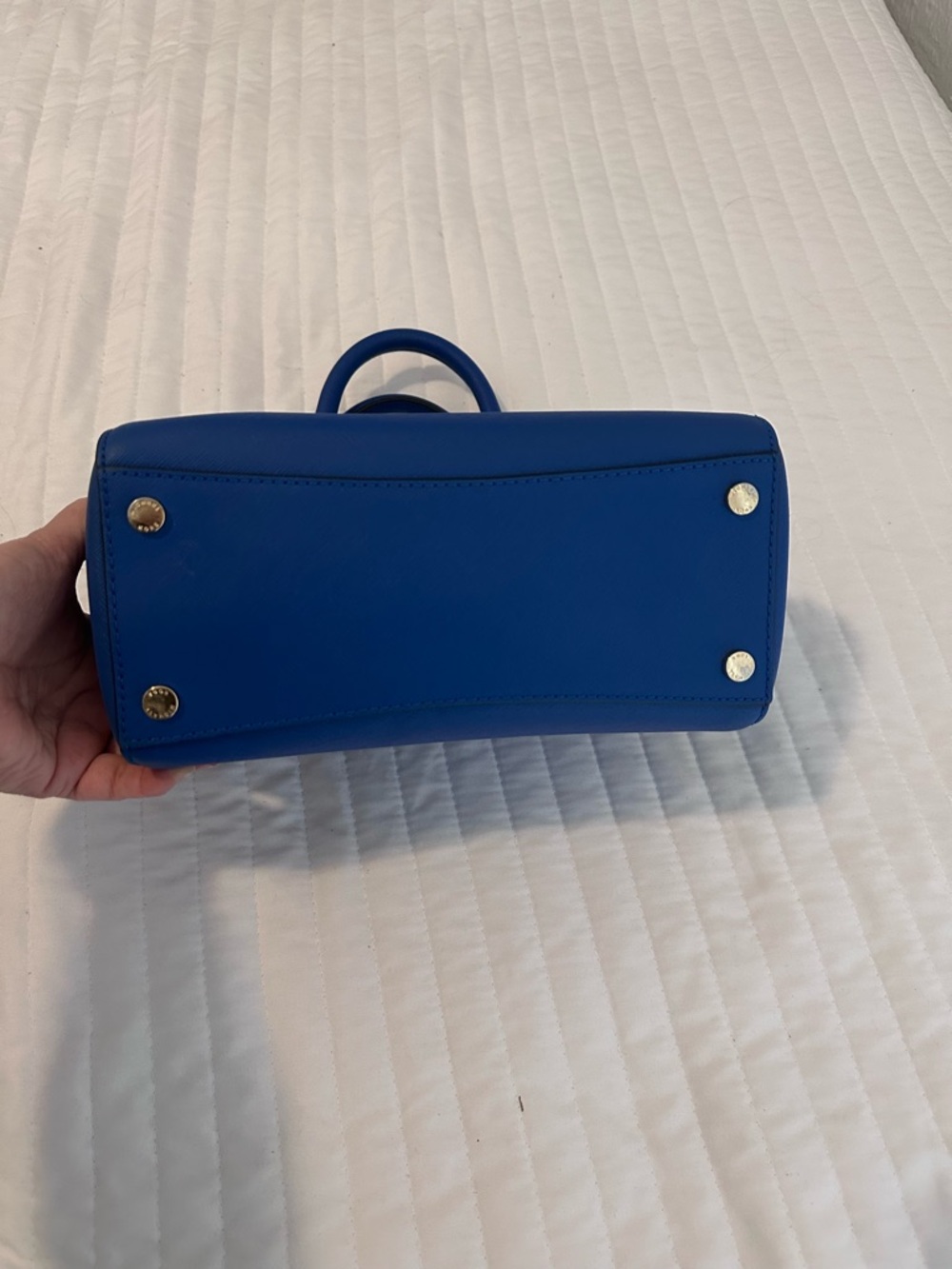 Michael Kors Royal Blue Saffiano Leather Satchel - Picture 3 of 4